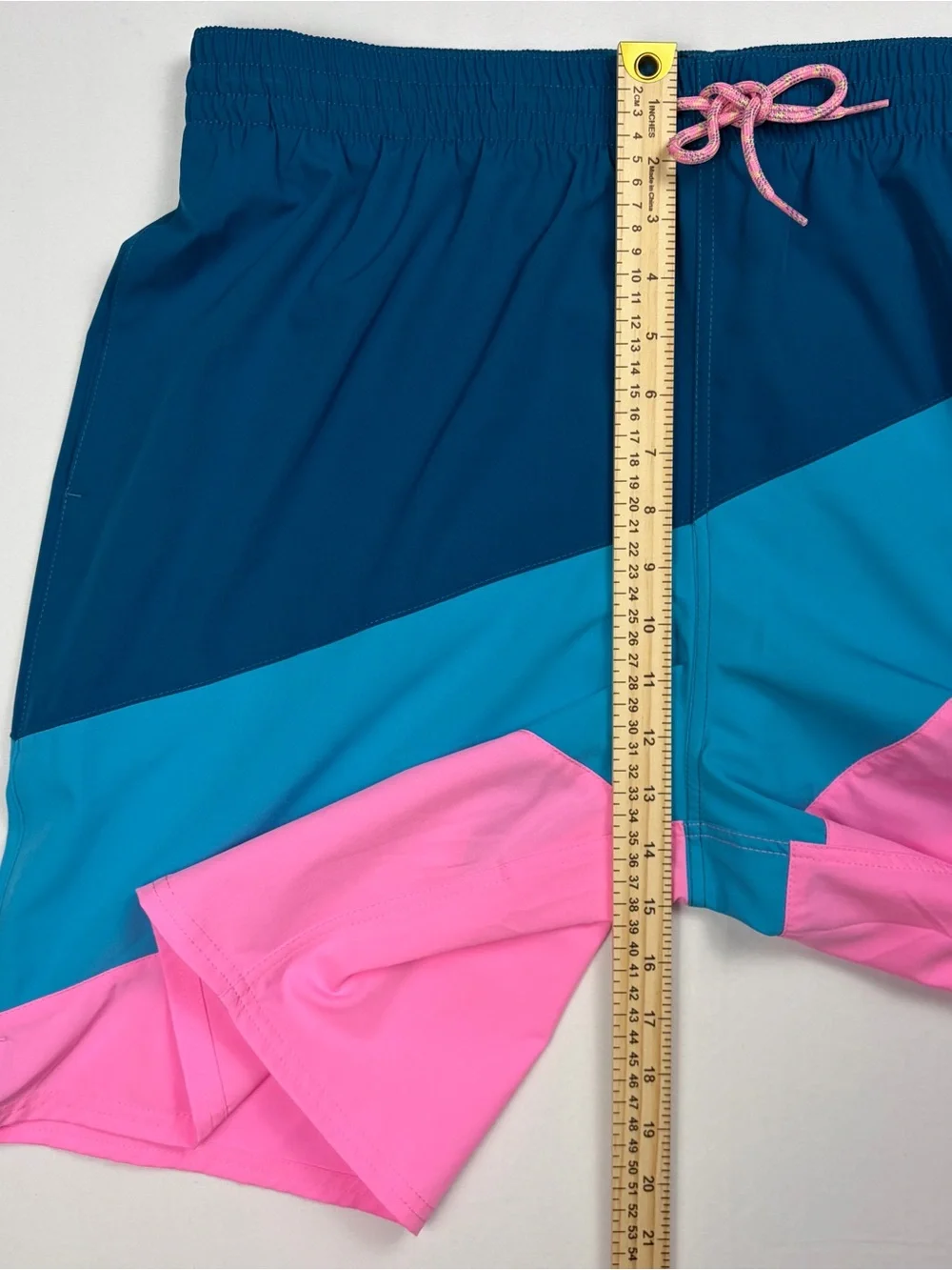 Nike Men's Swim Shorts XXL Pink/Blue Colorblock Drawstring NEW